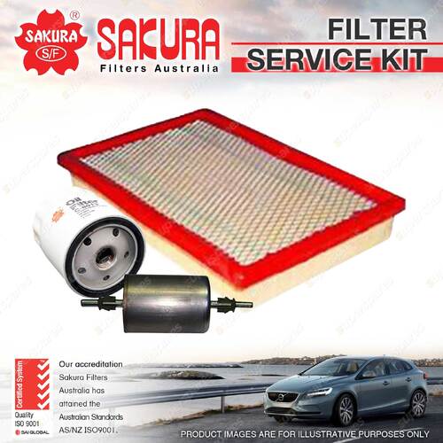 Sakura Oil Air Fuel Filter Service Kit for Holden Barina Combo Van Tigra XC 4Cyl