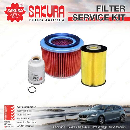 Sakura Oil Air Fuel Filter Service Kit for Nissan Patrol GUII GUIII GUIV 3.0L TD