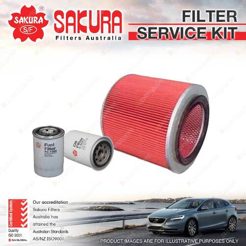 Sakura Oil Air Fuel Filter Service Kit for Kia Ceres KW51 52 53 55 2.4L D 97-00