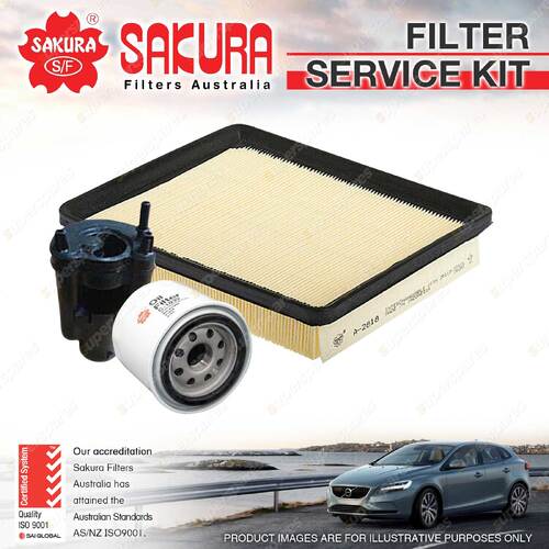 Sakura Oil Air Fuel Filter Service Kit for Hyundai Sonata EF-B 2.4L 4Cyl 2.7L V6