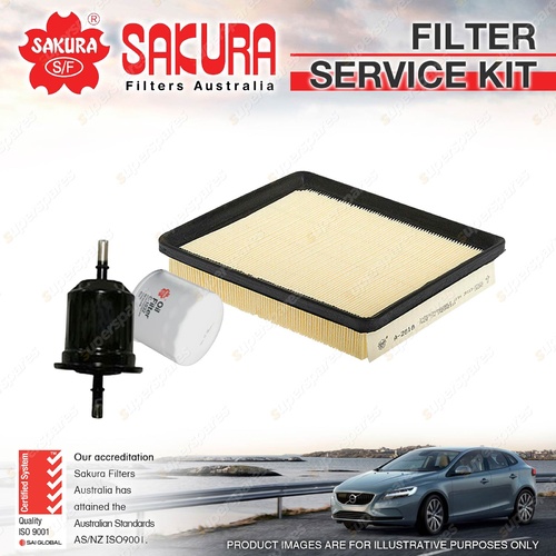 Sakura Oil Air Fuel Filter Service Kit for Hyundai Trajet FO 2.7L V6 07/00-2007