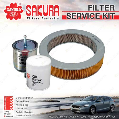 Sakura Oil Air Fuel Filter Service Kit for Holden Astra LB 1.5L 08/84-04/86