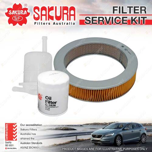 Sakura Oil Air Fuel Filter Service Kit for Nissan Prairie M10 S-Cargo G20 Import