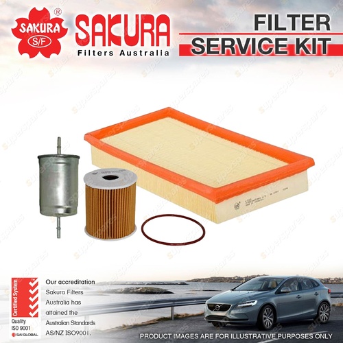 Sakura Oil Air Fuel Filter Service Kit for Volvo S40 V40 1.9L 2.0L Petrol 4Cyl