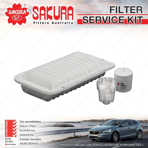 Sakura Oil Air Fuel Filter Service Kit for Toyota Echo NCP10 NCP12 NCP13 1.3 1.5