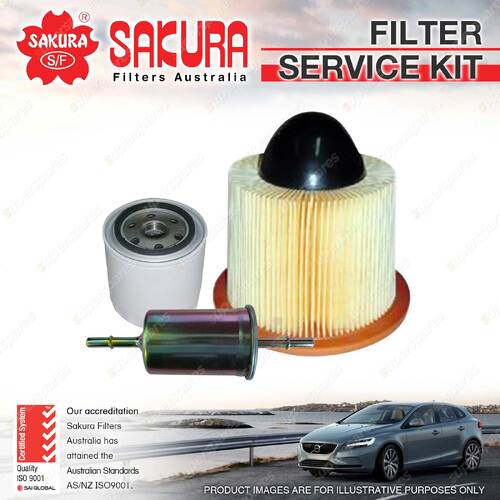 Sakura Oil Air Fuel Filter Service Kit for Ford Mustang Cobra Petrol XF 4.6L V8