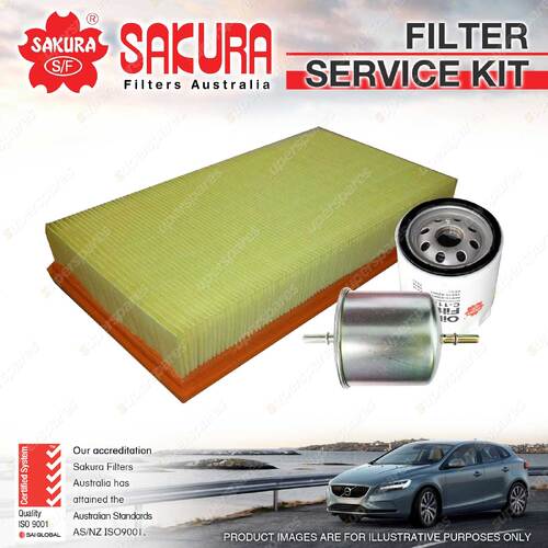 Sakura Oil Air Fuel Filter Service Kit for Ford Ka TA TB 1.3L Petrol 4Cyl 99-03