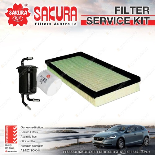 Sakura Oil Air Fuel Filter Service Kit for Kia Carens FC Mentor Shuma Spectra FB