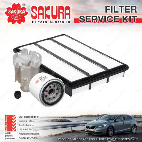 Sakura Oil Air Fuel Filter Service Kit for Mitsubishi Pajero NS NT NW 3.8L 06-13