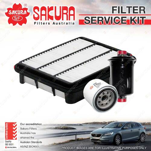 Sakura Oil Air Fuel Filter Service Kit for Hyundai Grandeur FT4 3.0L V6 99-04