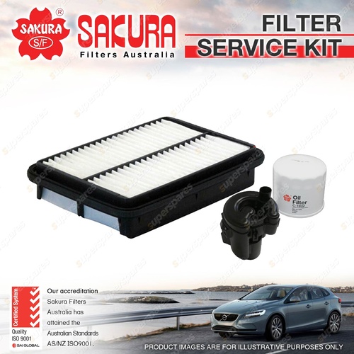 Sakura Oil Air Fuel Filter Service Kit for Hyundai Santa Fe SM 2.4L 4Cyl 2.7L V6