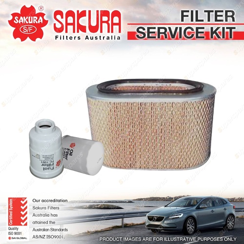 Sakura Oil Air Fuel Filter Service Kit for Mitsubishi Pajero ND NE NF NG NH Oval