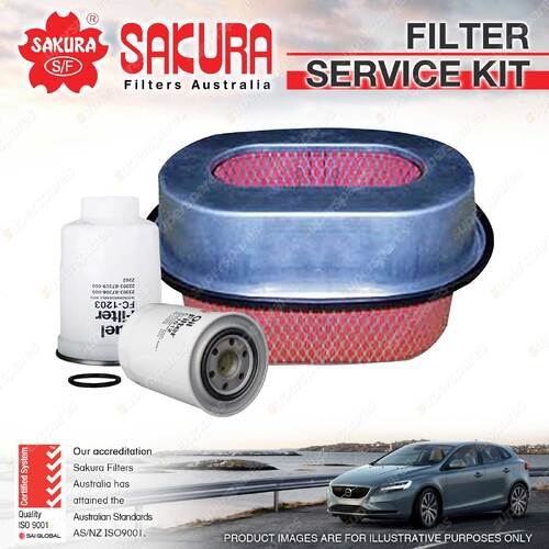 Sakura Oil Air Fuel Filter Service Kit for Mitsubishi Delica 2.5L D 05/94-12/05