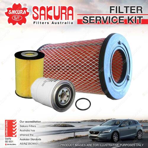 Sakura Oil Air Fuel Filter Service Kit for Nissan Navara D22 Elgrand E50 3.0L TD