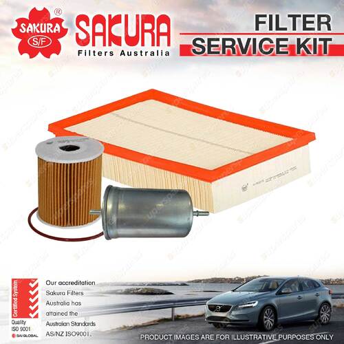 Sakura Oil Air Fuel Filter Service Kit for Volvo Cross Country 5D Wagon 2.4L