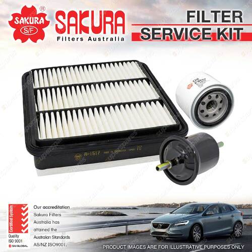 Sakura Oil Air Fuel Filter Service Kit for Mitsubishi Triton ML 3.5L V6 06-09