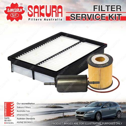 Sakura Oil Air Fuel Filter Service Kit for Mazda 3 BK 2.3L Petrol 01/04-05/09