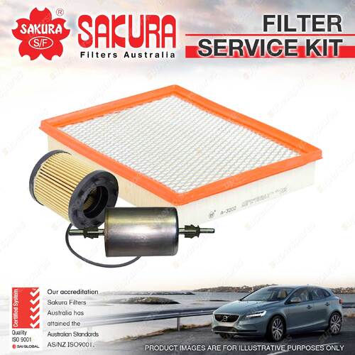 Sakura Oil Air Fuel Filter Service Kit for Holden Vectra ZC 2.2L 03/03-2005