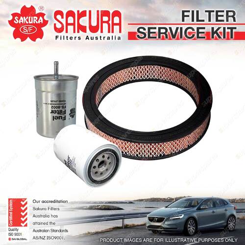 Sakura Oil Air Fuel Filter Service Kit for Holden Commodore VL 5.0L V8 86-88