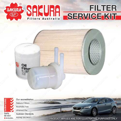 Sakura Oil Air Fuel Filter Service Kit for Nissan Urvan E23 2.0L 1981-02/83