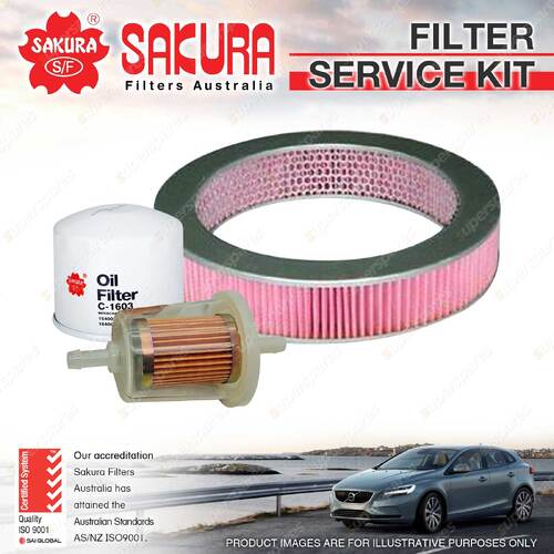 Sakura Oil Air Fuel Filter Service Kit for Honda Accord SY SV 1.6L 01/82-1983