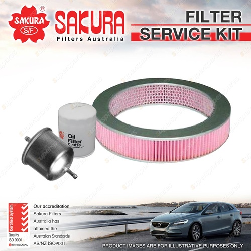 Sakura Oil Air Fuel Filter Service Kit for Nissan Patrol GQ 3.0L 03/90-1997