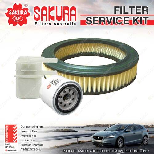 Sakura Oil Air Fuel Filter Service Kit for Mitsubishi Lancer CA CB 1.5L 88-92