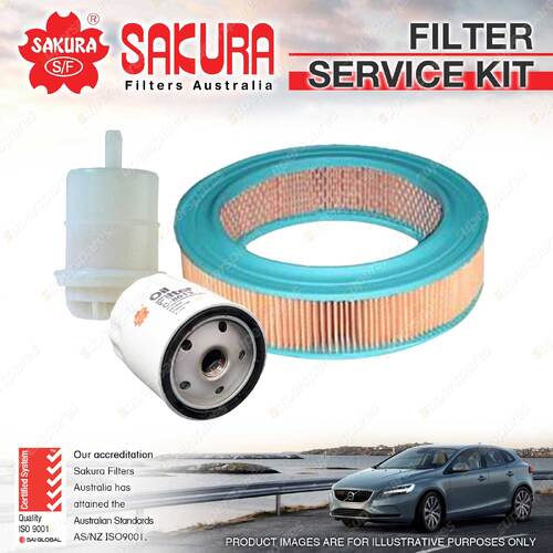 Sakura Oil Air Fuel Filter Service Kit for Holden Camira JB JD 1.6L 08/82-1986