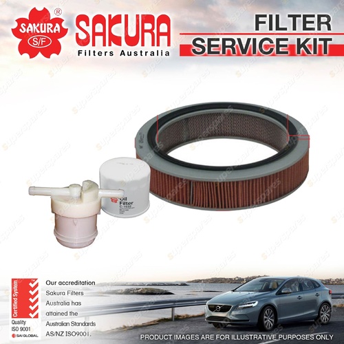 Sakura Oil Air Fuel Filter Service Kit for Ford Courier PC 2.6L Petrol 4Cyl