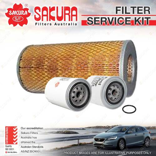 Sakura Oil Air Fuel Filter Service Kit for Toyota Hiace LH71 2.4L D 01/84-08/89