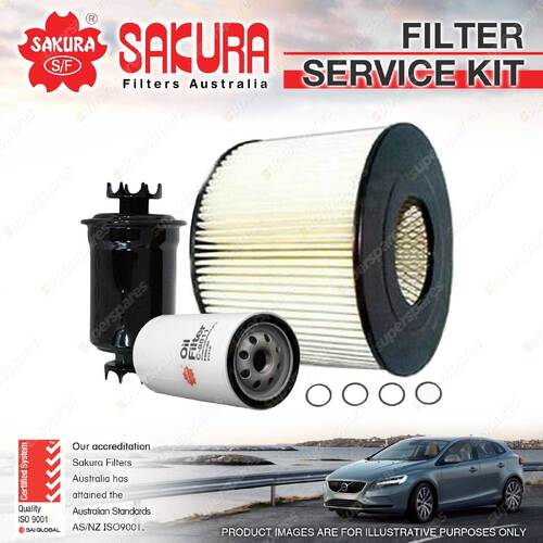 Sakura Oil Air Fuel Filter Service Kit for Toyota Crown MS123 2.8L 1985-1988