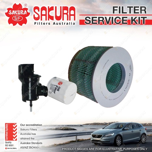 Sakura Oil Air Fuel Filter Service Kit for Toyota Landcruiser FZJ78 FZJ79 4.5L