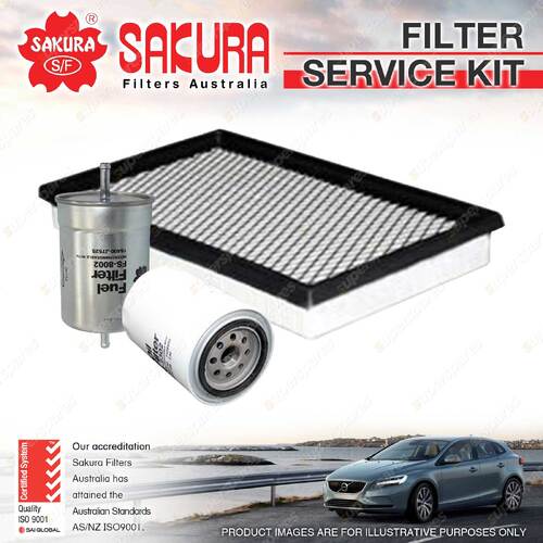 Sakura Oil Air Fuel Filter Service Kit for Holden Commodore VK 3.3L 6Cyl VL 5.0L