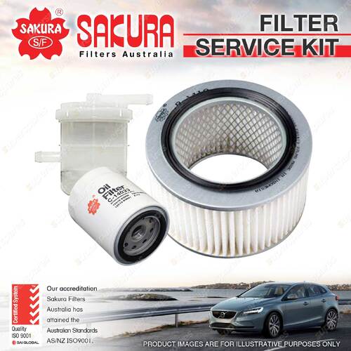 Sakura Oil Air Fuel Filter Service Kit for Holden Drover QB 1.3L 03/85-1987