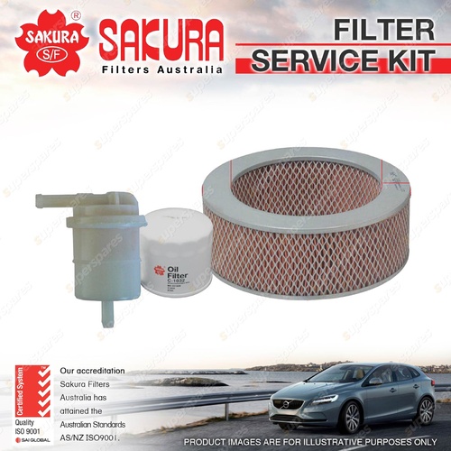 Sakura Oil Air Fuel Filter Service Kit for Mitsubishi Pajero NA NB NC ND 2.6L 