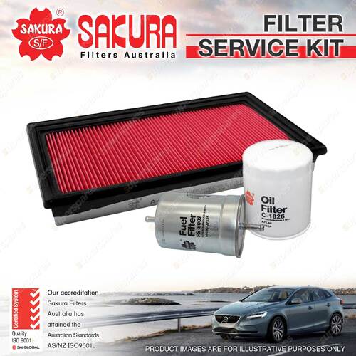 Sakura Oil Air Fuel Filter Service Kit for Ford Corsair UA GL 2.0L 2.4L 4Cyl