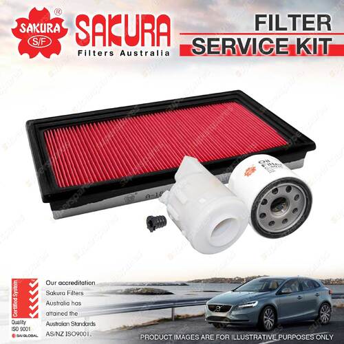 Sakura Oil Air Fuel Filter Service Kit for Nissan Pulsar N16 X-Trail T30 W/hole