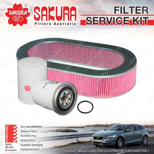 Sakura Oil Air Fuel Filter Service Kit for Nissan Patrol GU 4.2L D 05/98-2003