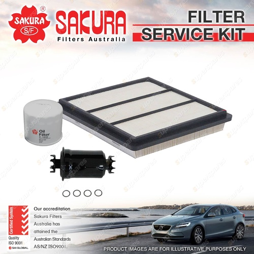 Sakura Oil Air Fuel Filter Service Kit for Mitsubishi Triton MH MJ 3.0L V6 90-96