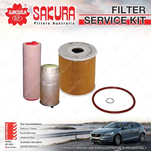 Sakura Oil Air Fuel Filter Service Kit for BMW X5 E53 3.0L TDi Turbo Diesel 6Cyl