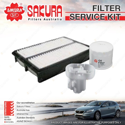 Sakura Oil Air Fuel Filter Service Kit for Hyundai Tucson JN81 2.0L 2.7L 04-10