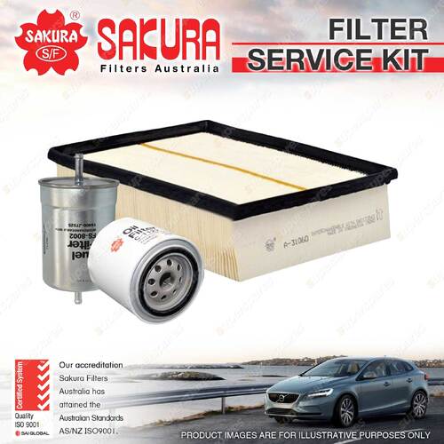 Sakura Oil Air Fuel Filter Service Kit for Audi A4 B6 2.4L V6 04/02-03/05