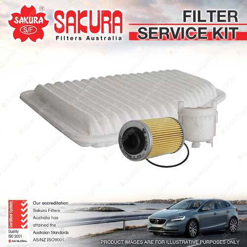 Sakura Oil Air Fuel Filter Service Kit for Holden Commodore VE 3.0L V6 09-13