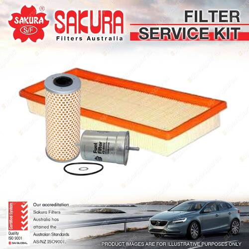 Sakura Oil Air Fuel Filter Service Kit for Mercedes Benz E200K W210 2.0L 00-02