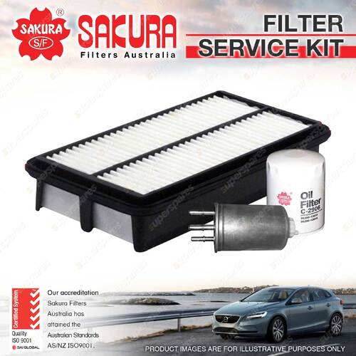 Sakura Oil Air Fuel Filter Service Kit for Kia Grand Carnival Van VQ 2.9L CRDi