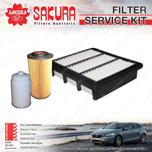 Sakura Oil Air Fuel Filter Service Kit for Hyundai i30 FD 1.6L CRDi 09/07-02/08