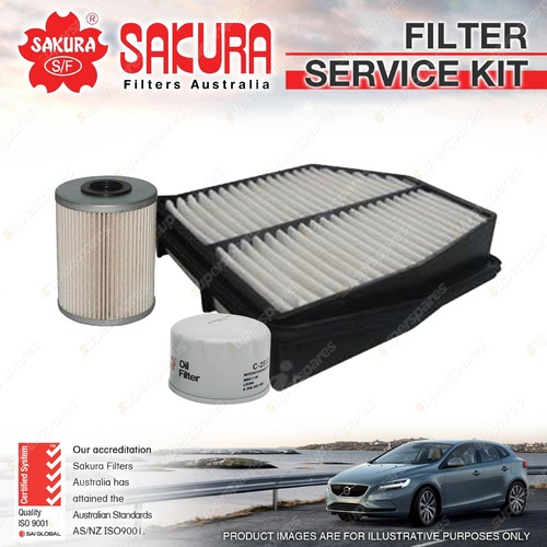 Sakura Oil Air Fuel Filter Service Kit for Suzuki Grand Vitara JB 1.9 DDiS 05-on