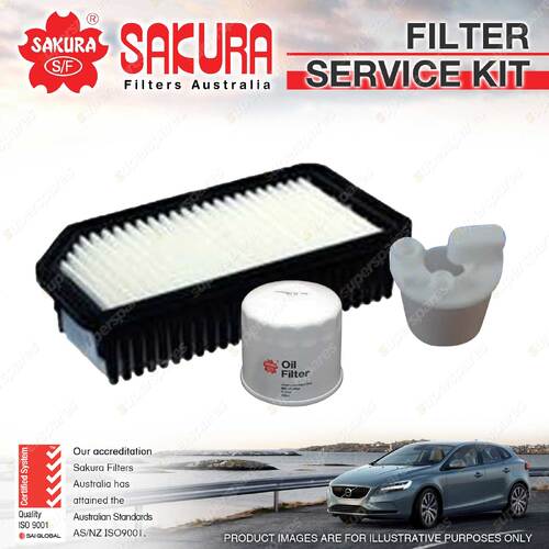 Sakura Oil Air Fuel Filter Service Kit for Hyundai i20 PB 1.4 1.6 Petrol 4Cyl