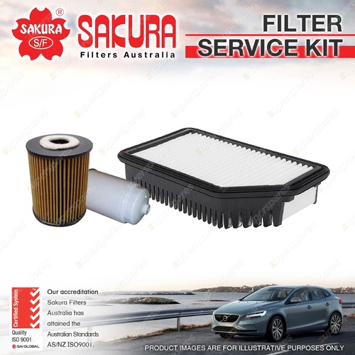 Sakura Oil Air Fuel Filter Service Kit for Hyundai Accent RB 1.6L TDi 01/12-on