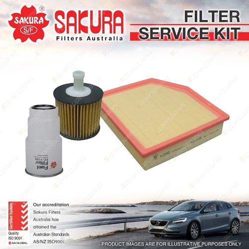 Sakura Oil Air Fuel Filter Service Kit for Toyota Rav4 ALA49R 2.2L CRD 02/13-on